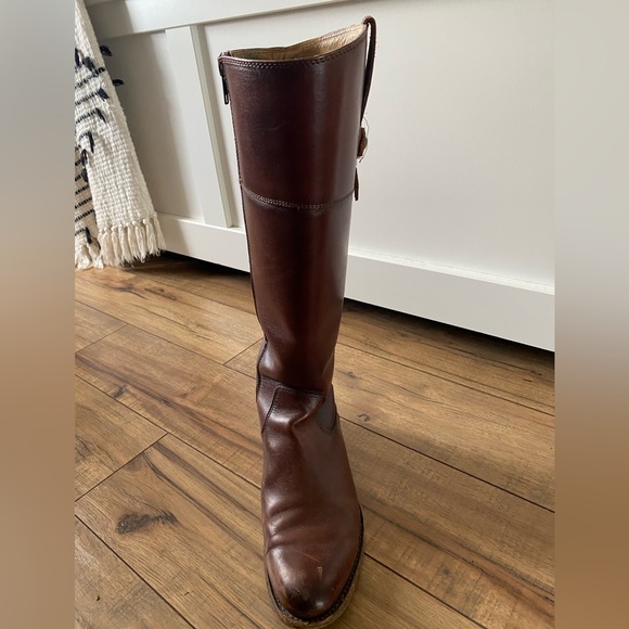 Frye Tall Jayden Button Boots Size 8.5 Color Redwood - Picture 3 of 8